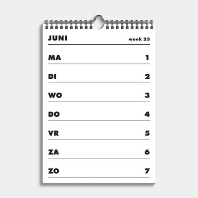 WEEKKALENDER SCHOOLJAAR 2026-2027 A4 ZWART