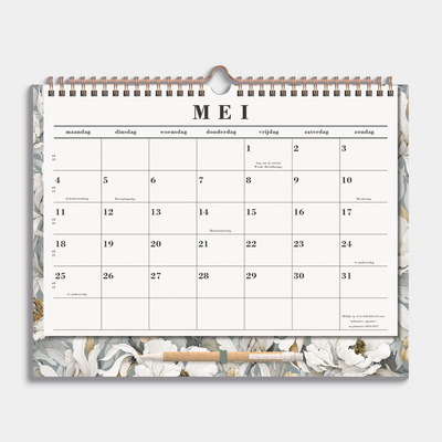 MAANDKALENDER 2026-2027 A4+ LEDERLOOK