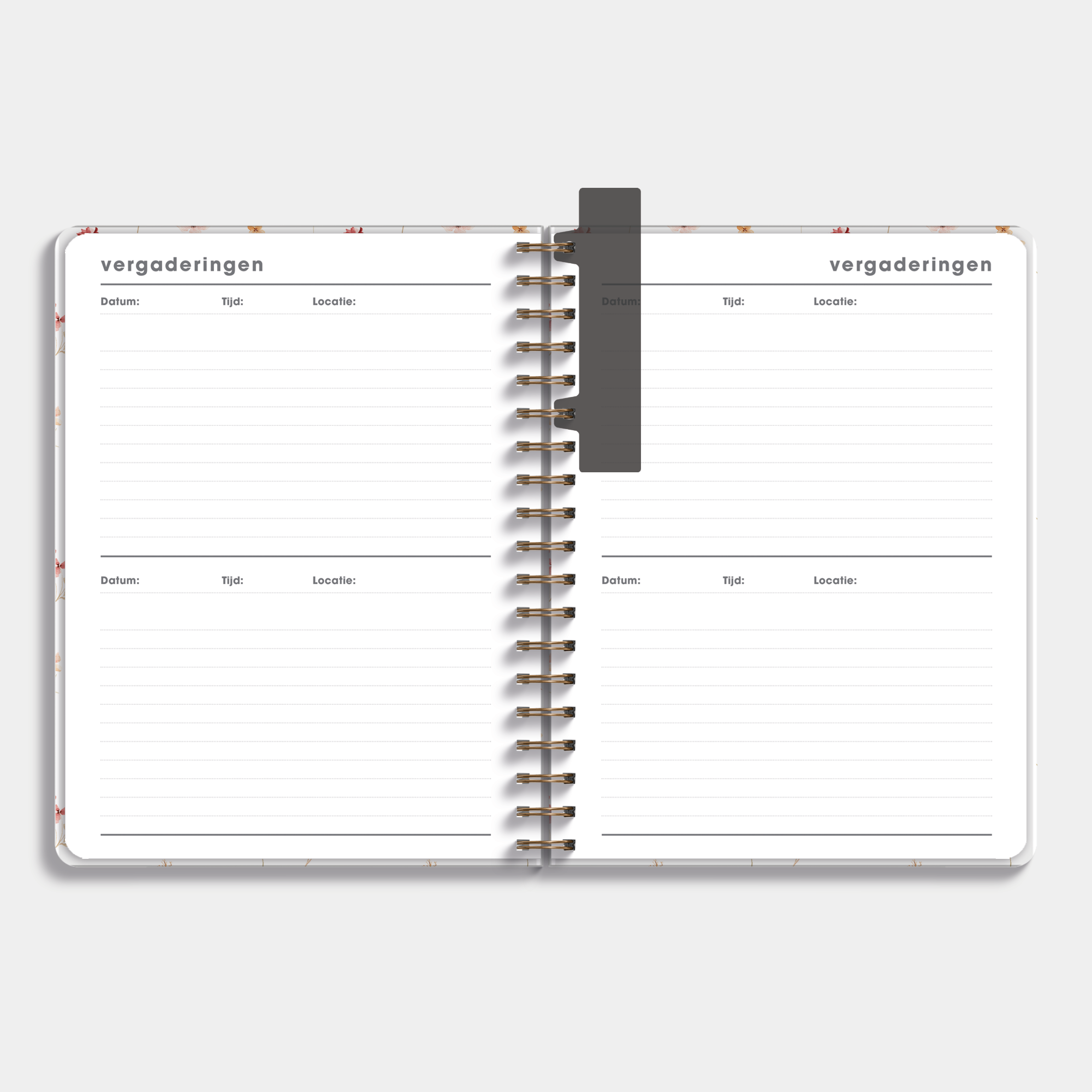 LERARENAGENDA BASISONDERWIJS 2026-2027 ±A4 AQUAREL BLOEMETJES