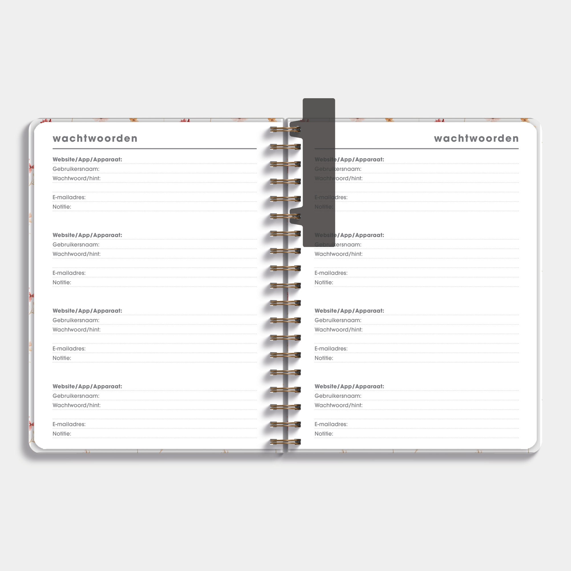 LERARENAGENDA BASISONDERWIJS 2026-2027 ±A4 AQUAREL BLOEMETJES