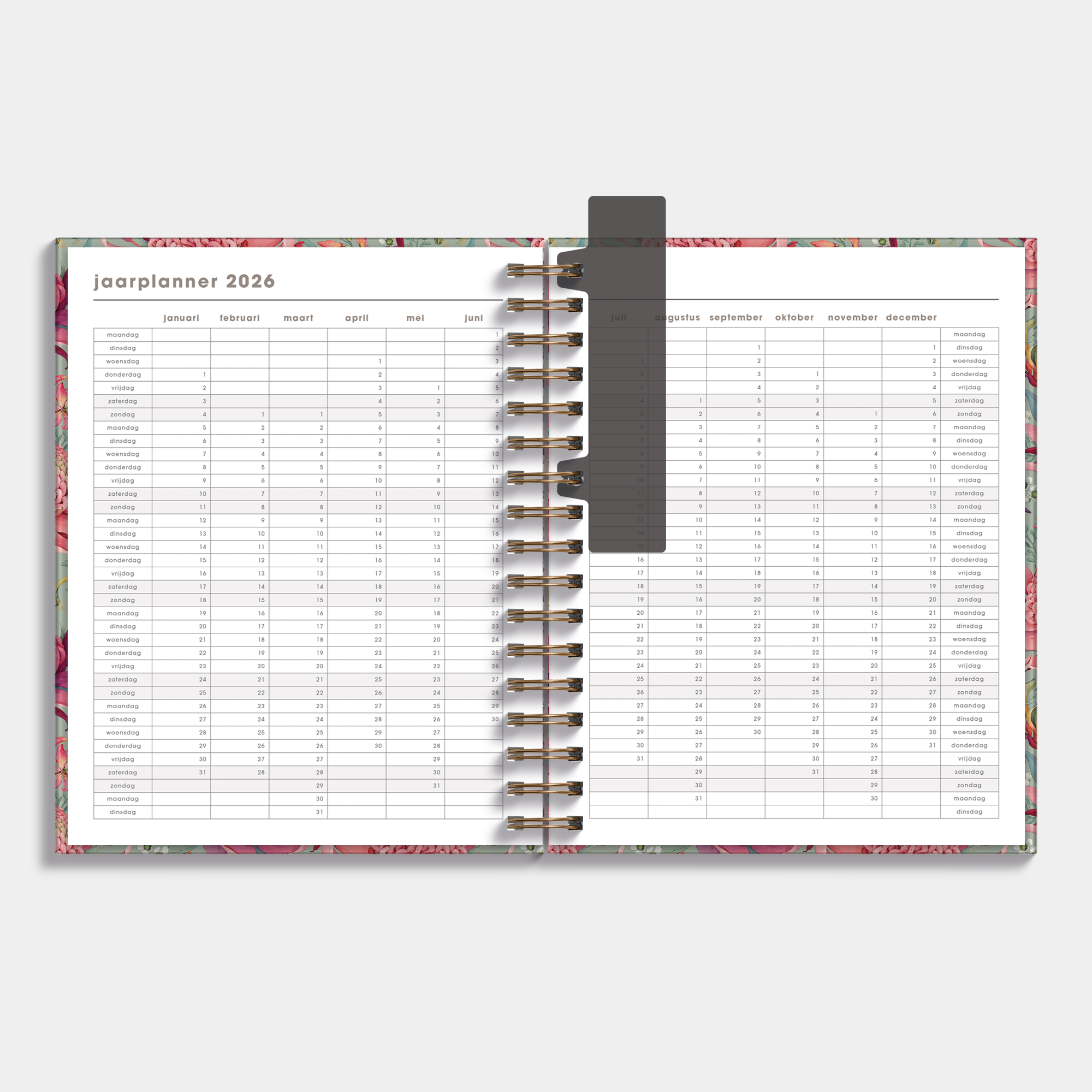 LUXE WEEKPLANNER 2026-2027 A5+ TROPISCHE BLOEMEN