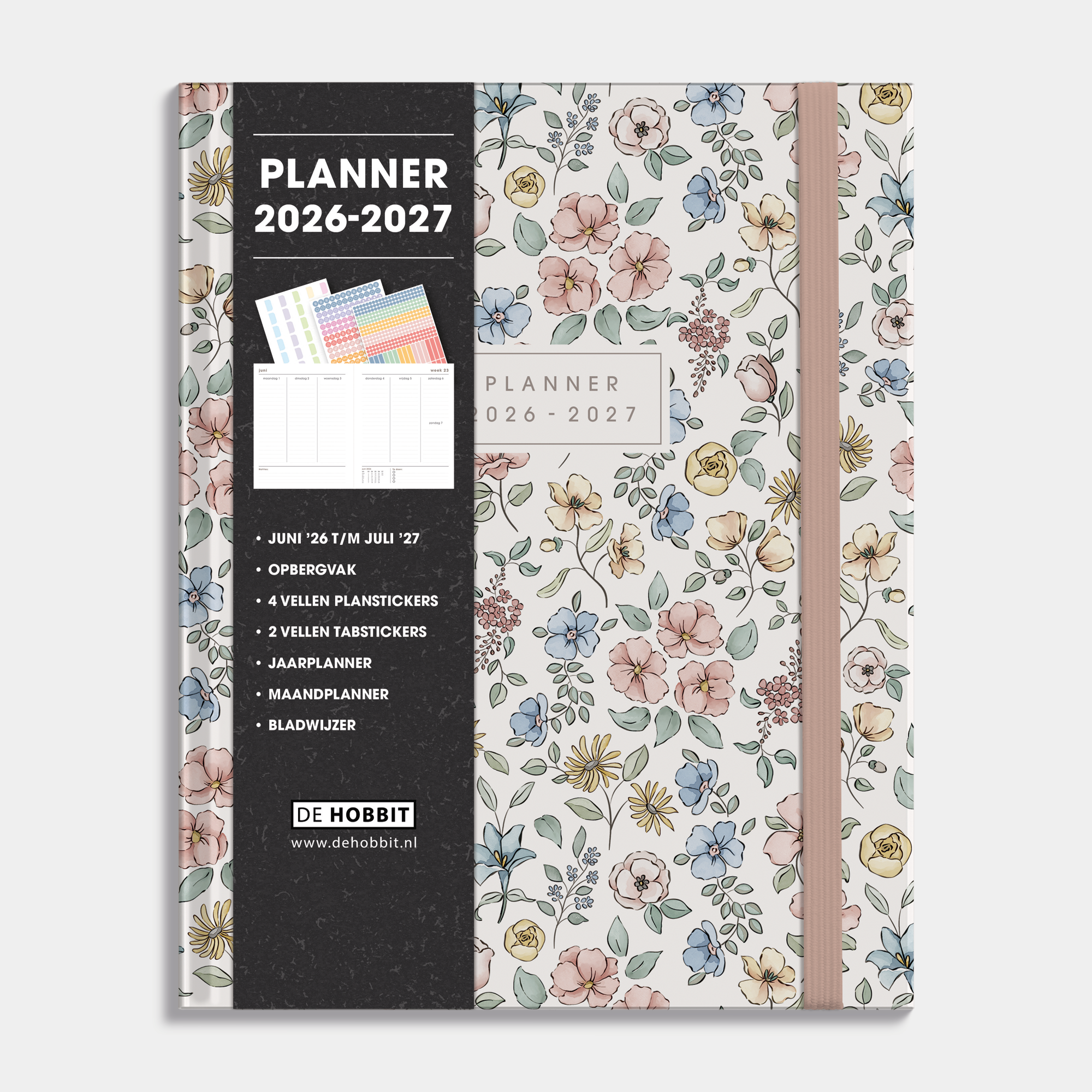 LUXE WEEKPLANNER 2026-2027 A5+ PASTEL BLOEMETJES