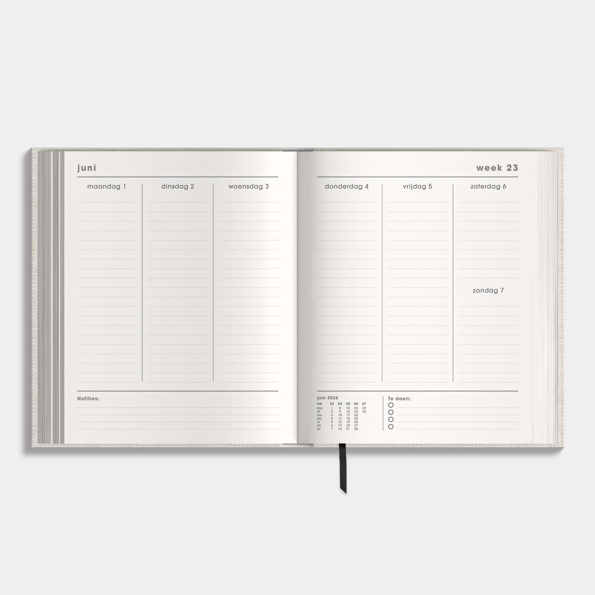 LUXE WEEKPLANNER 2026-2027 A5+ LINNEN