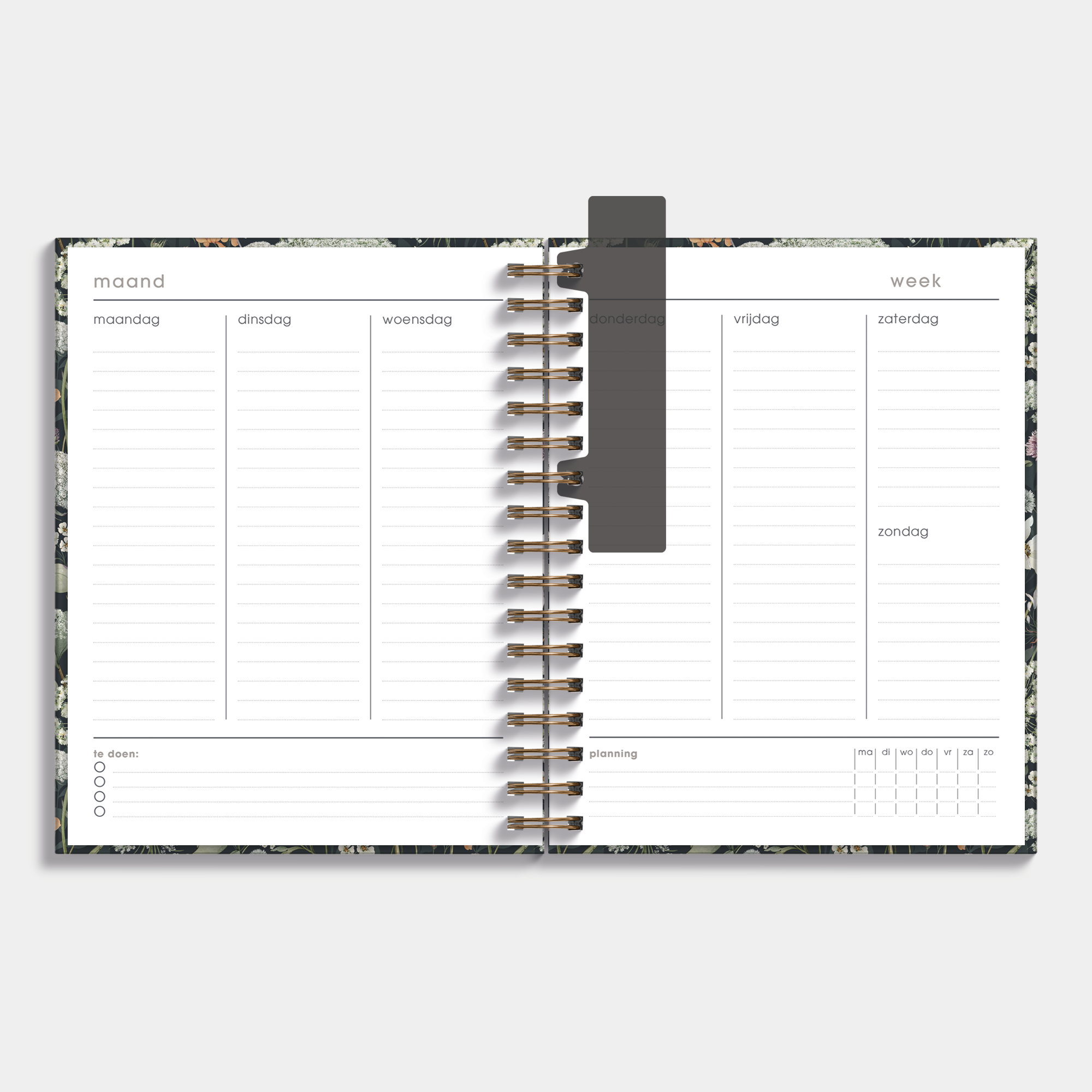WEEKPLANNER UNDATED A5+ WEIDEBLOEMEN