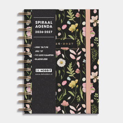 RINGBAND AGENDA 2026-2027 AQUAREL WILDE BLOEMETJES