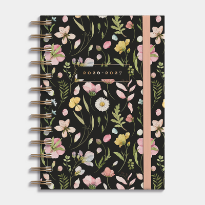 RINGBAND AGENDA 2026-2027 AQUAREL WILDE BLOEMETJES