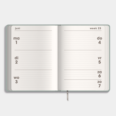POCKET AGENDA 2026-2027 A6 LEDERLOOK AQUA