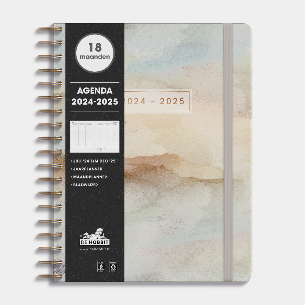 De Hobbit 18 Maanden Agenda 20242025 ±A4 Aquarel Aardetinten