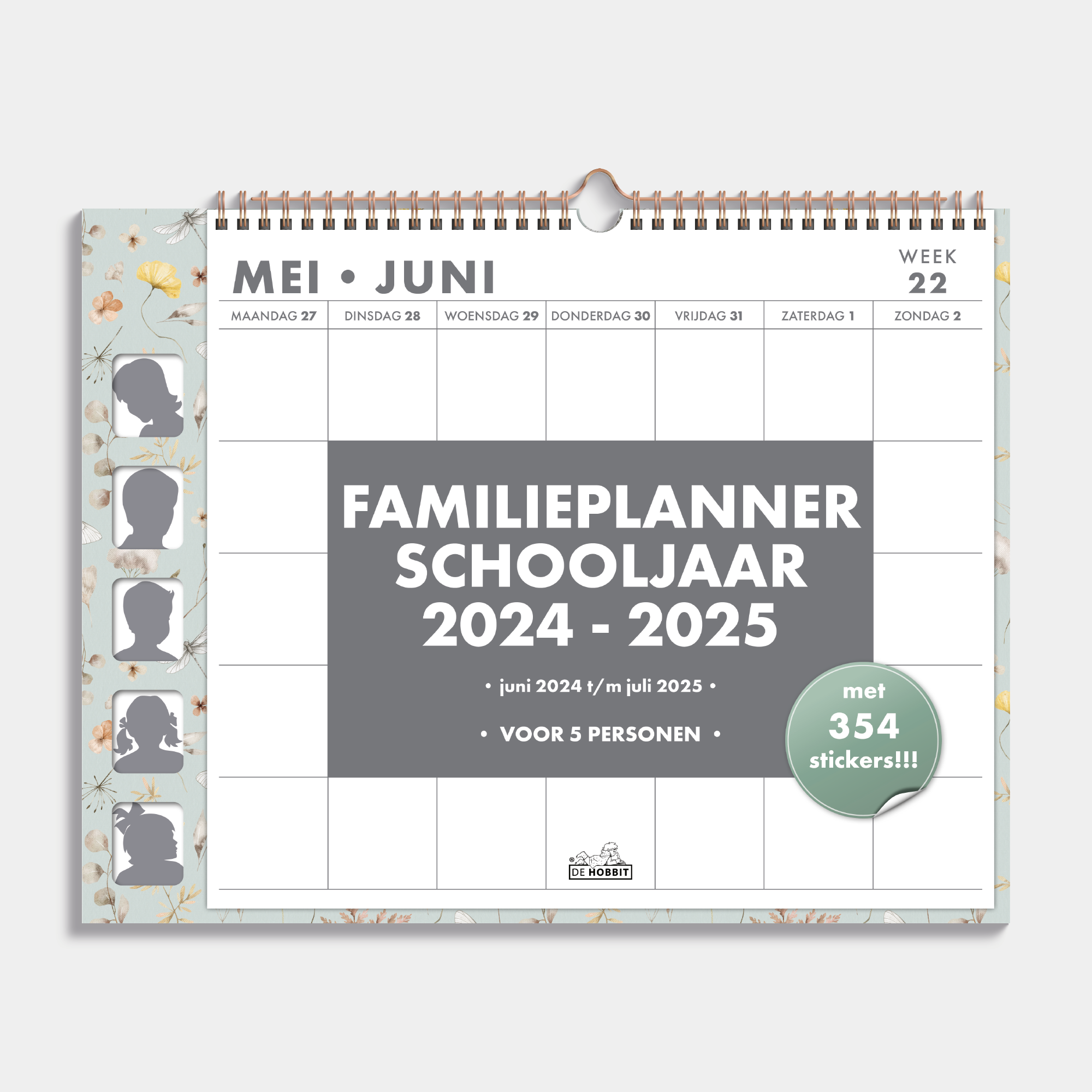 FAMILIEPLANNER OMSLAG 2024-2025 A3+ AQUAREL VLINDERS