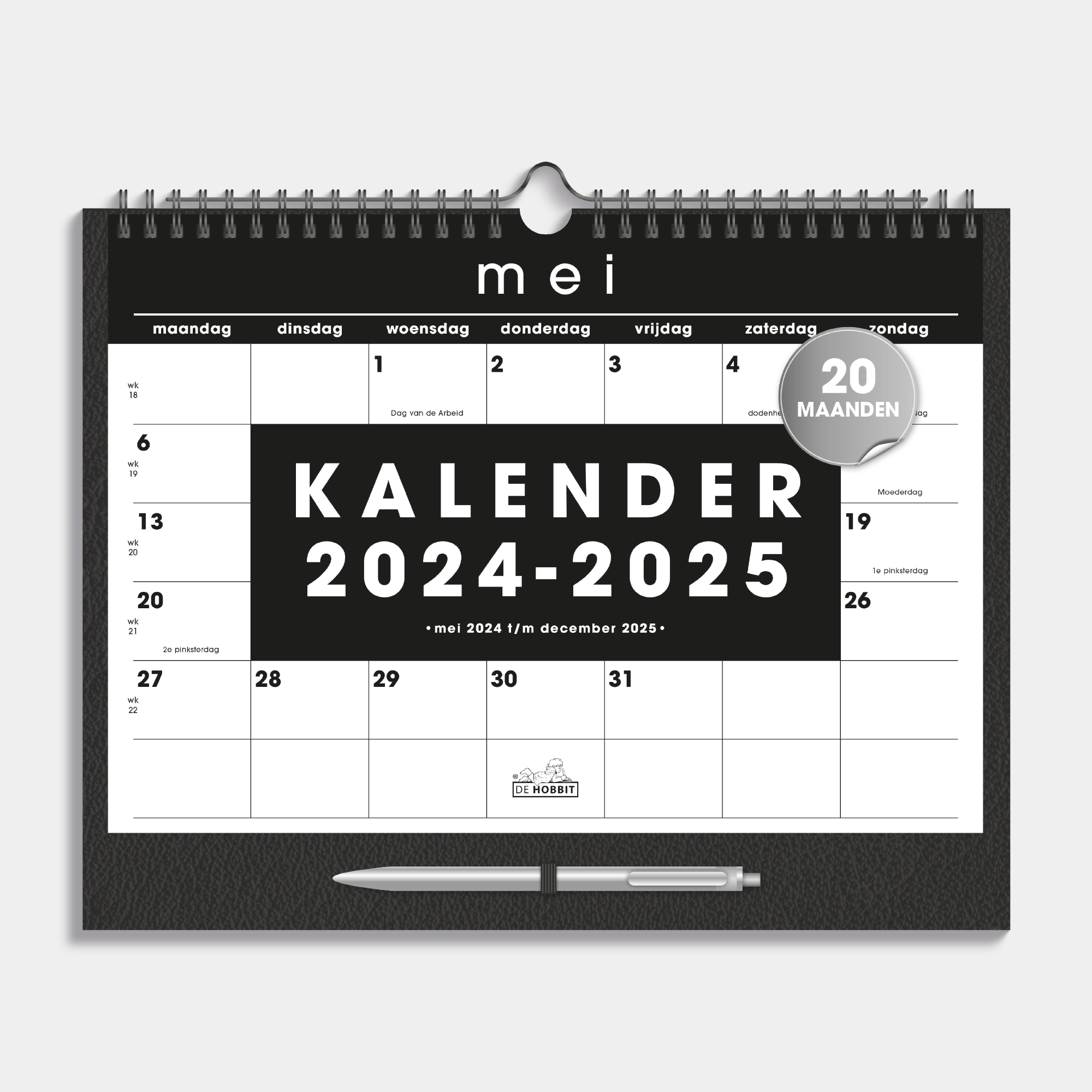 MAANDKALENDER 2024-2025 A4 LEDERLOOK