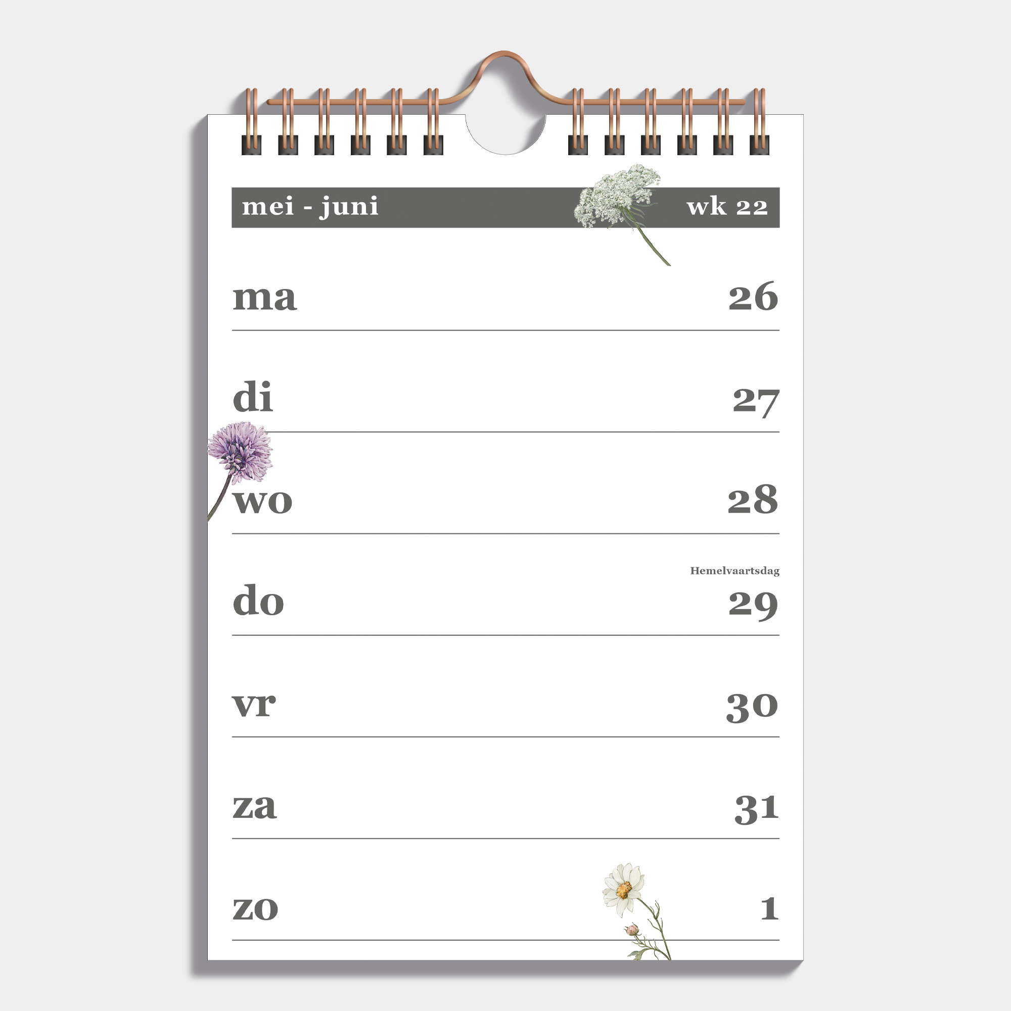 WEEKKALENDER SCHOOLJAAR 2025-2026 A5 WEIDEBLOEMEN