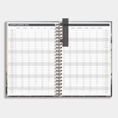 Afsprakenagenda 2026-2027 A4 met veldbloemenprint – jaarplanner.