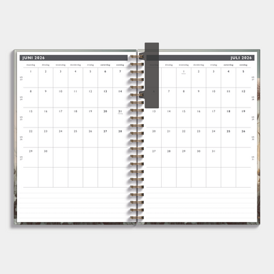 Afsprakenagenda 2026-2027 A4 met veldbloemenprint – maandplanner.