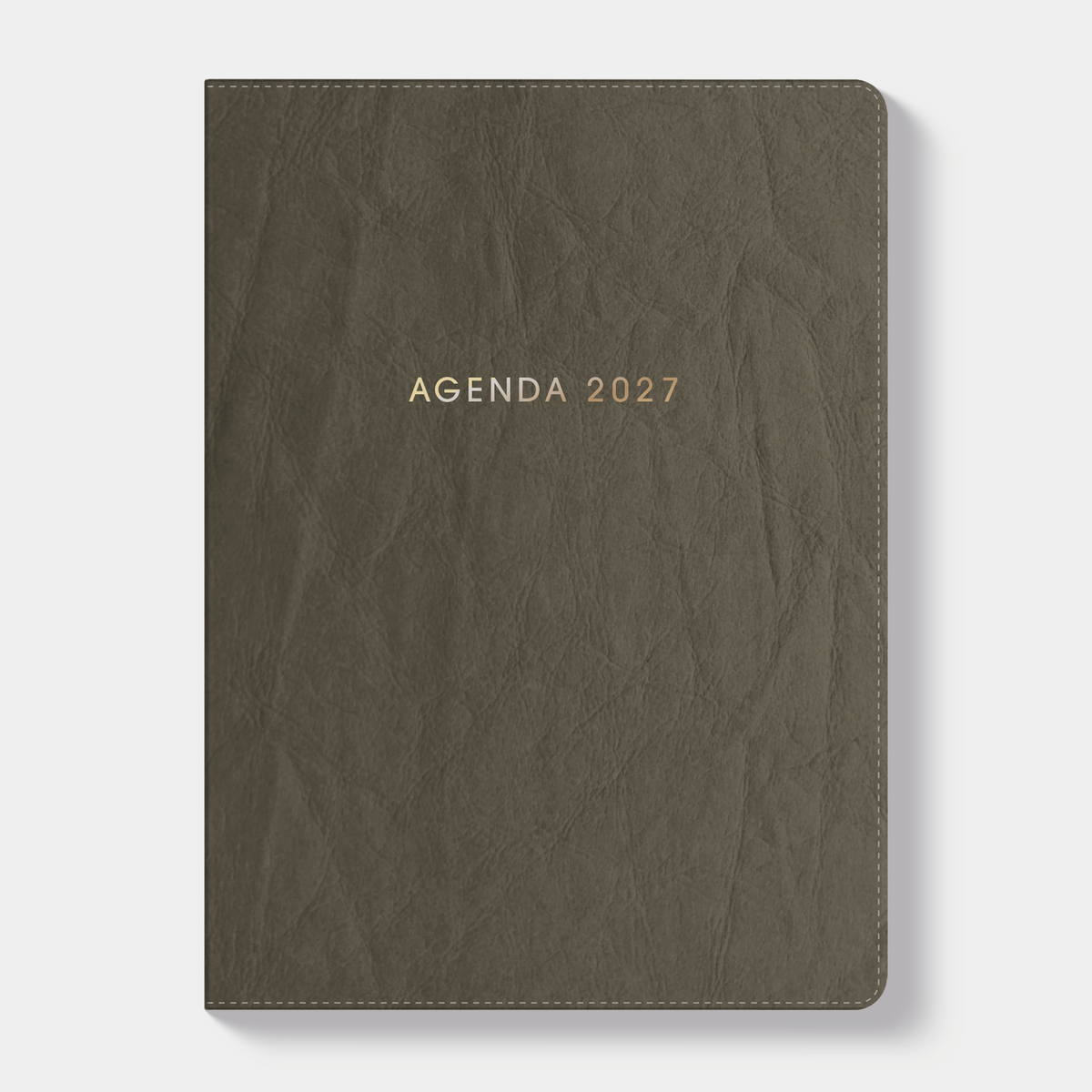 A6 agenda 2027 met flexibele washed kraft coverafwerking en flexibele cover – vooraanzicht.