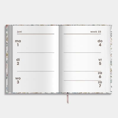 MINI AGENDA 2026-2027 A7 PASTEL BLOEMETJES