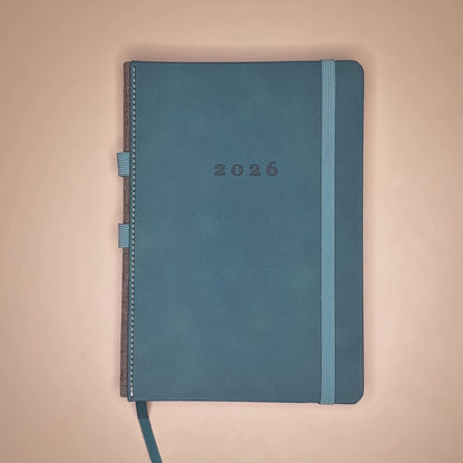 LUXE AGENDA 2026 A5 SUEDELOOK MET PENNENLUS TEAL