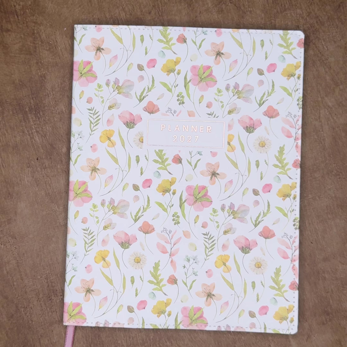 WEEKPLANNER 2027 ±A4 FLEX AQUAREL WILDE BLOEMETJES