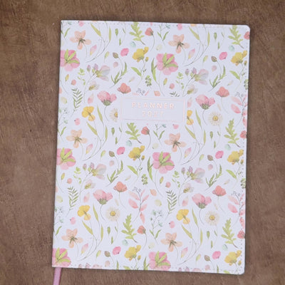 WEEKPLANNER 2027 ±A4 FLEX AQUAREL WILDE BLOEMETJES