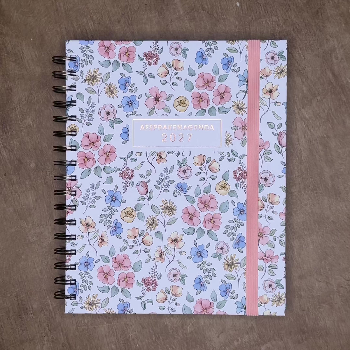 AFSPRAKENAGENDA 2027 A5+ PASTEL BLOEMETJES