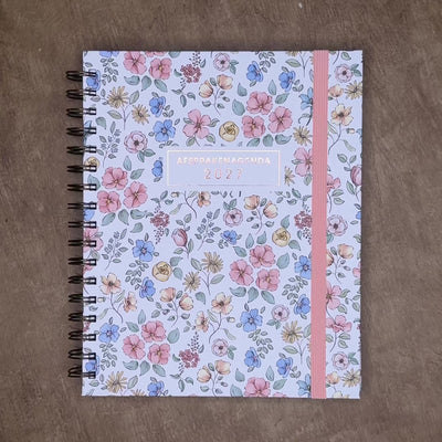AFSPRAKENAGENDA 2027 A5+ PASTEL BLOEMETJES