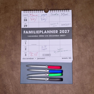 FAMILIEPLANNER MARKERS 2027 A4 WIT