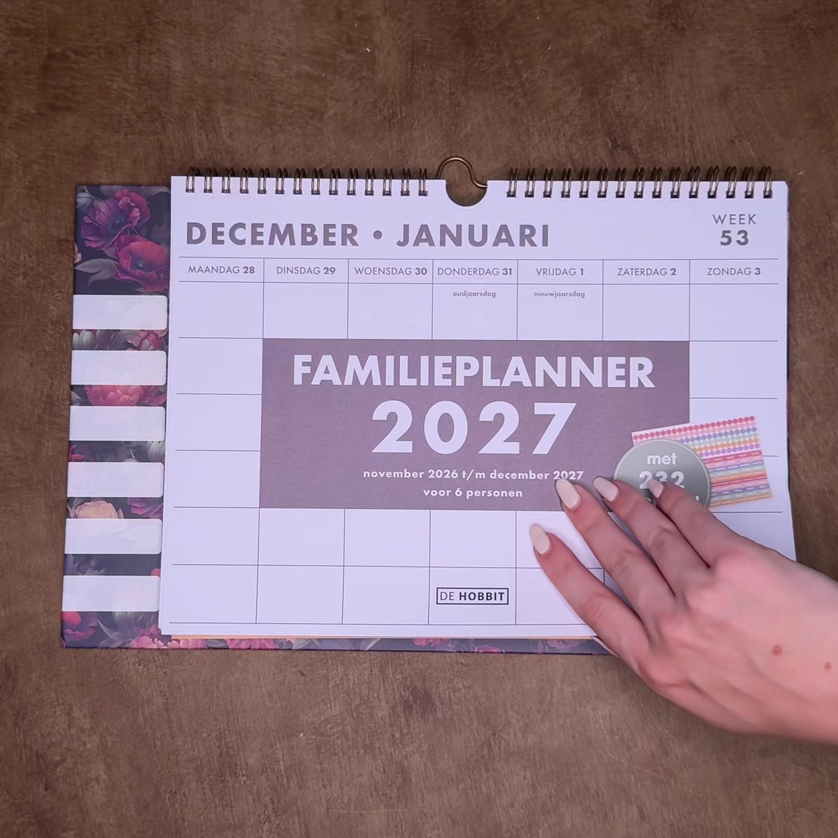 FAMILIEPLANNER 2027 A4+ KLASSIEKE ROZEN