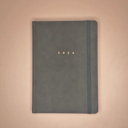 LUXE AGENDA 2026 A5 SUEDELOOK DONKERGROEN