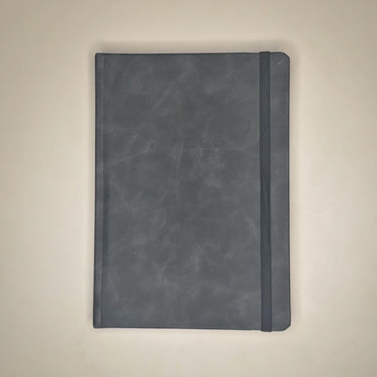 LUXE AGENDA 2026 A5 SUEDELOOK DONKERGRIJS GEWOLKT
